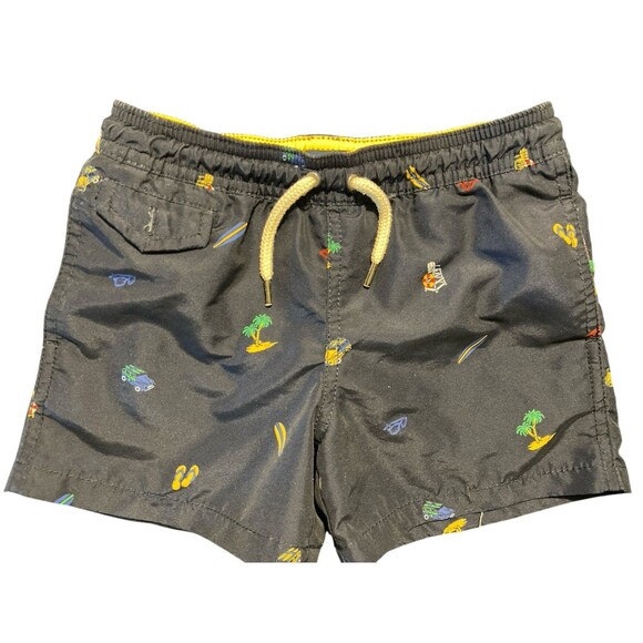 Polo Ralph Lauren‎ Boys Swim Trunks 3T Blue Beach Print Mesh Lined Elastic Waist - Picture 6 of 8